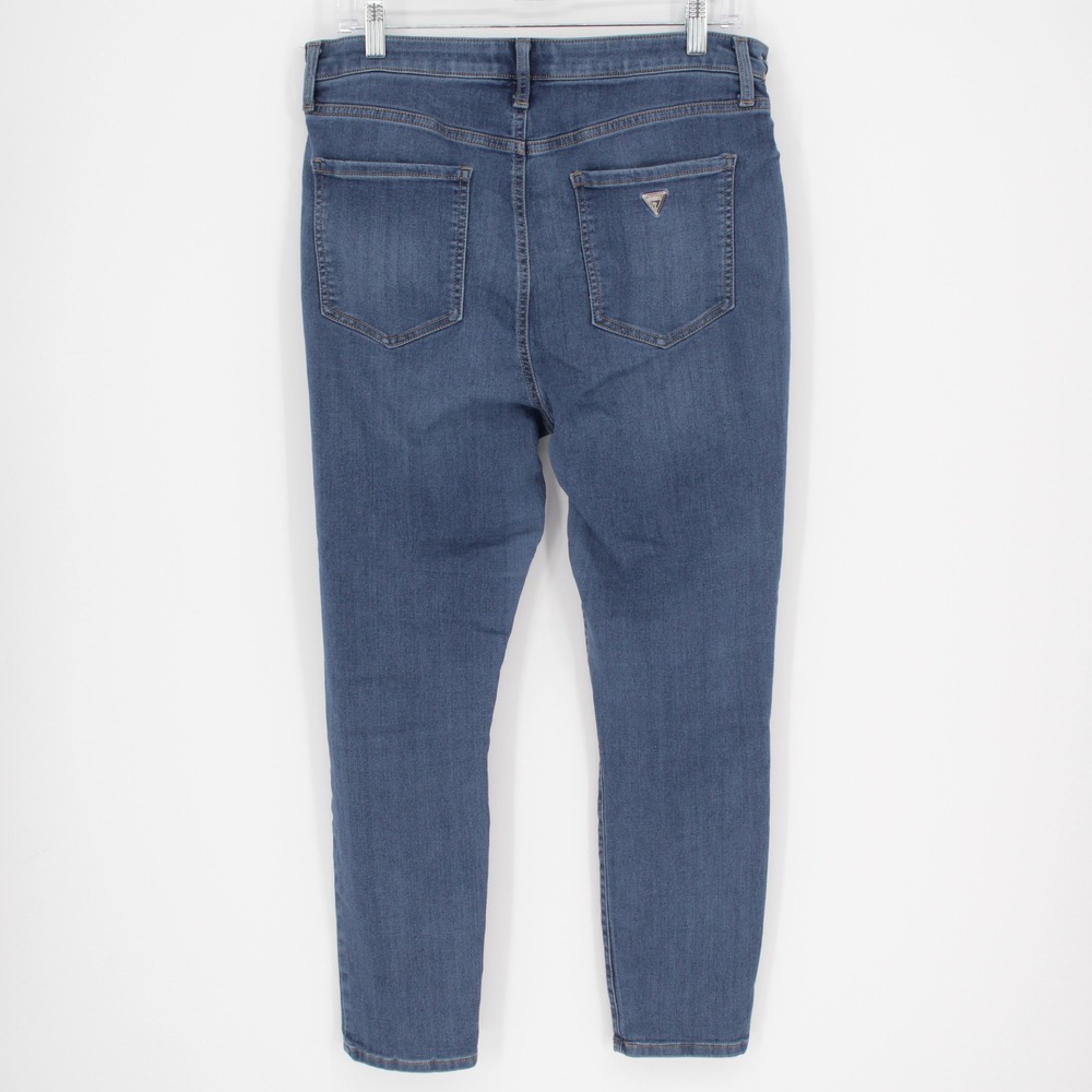 Guess Women's Blue‎ Side Lace Up High-Rise Skinny Jeans Size 32" Waist - Picture 4 of 10
